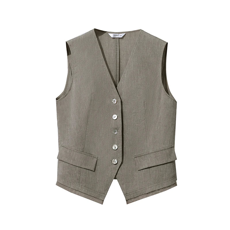 Camille Linen Blend Vest