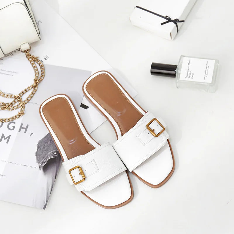 Elara Square-Toe Slides