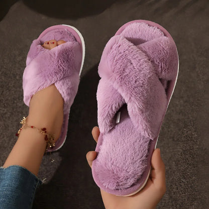 Aspen Plush Cross Slippers
