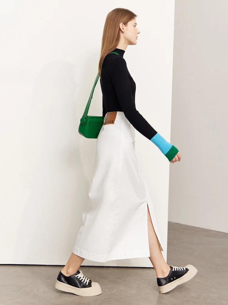 Colorblock Turtleneck Sweater