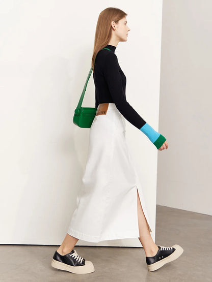 Colorblock Turtleneck Sweater