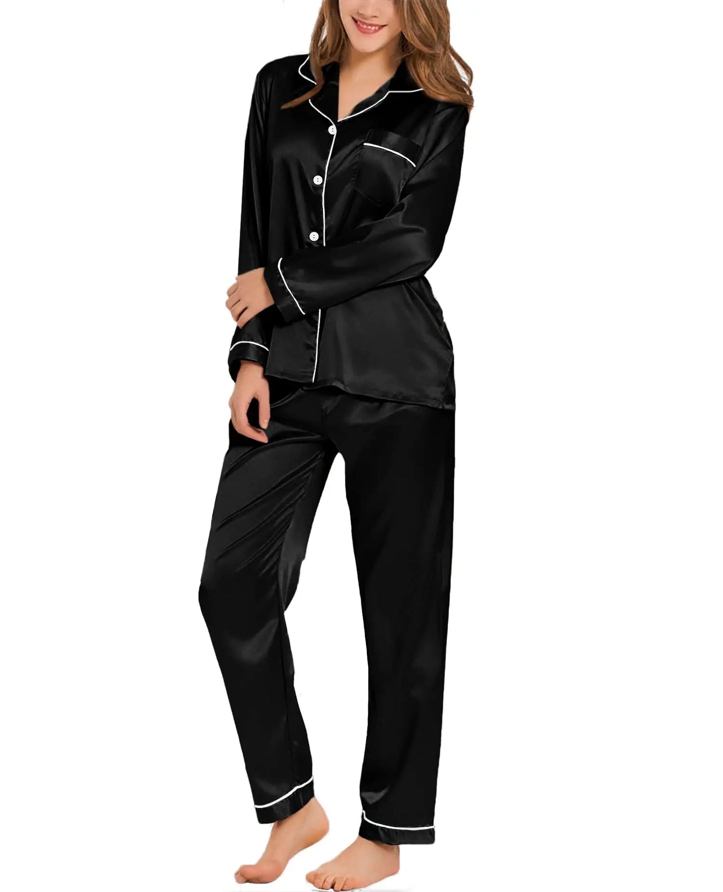 Sofia Satin Long Pajama Set