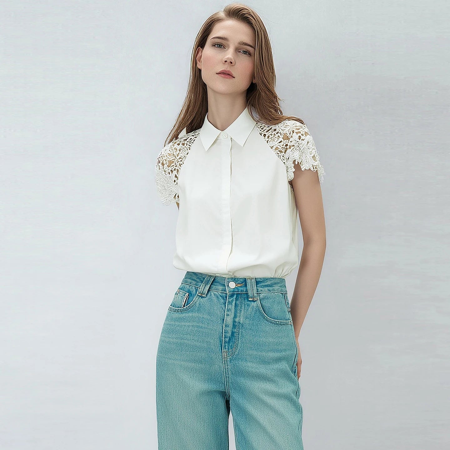 Vivienne Lace Cotton Blouse