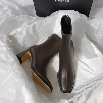 Vienna Square Heel Ankle Boots