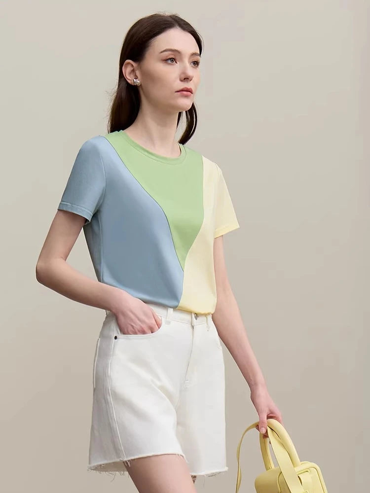 Ava Colorblock Cotton Tee