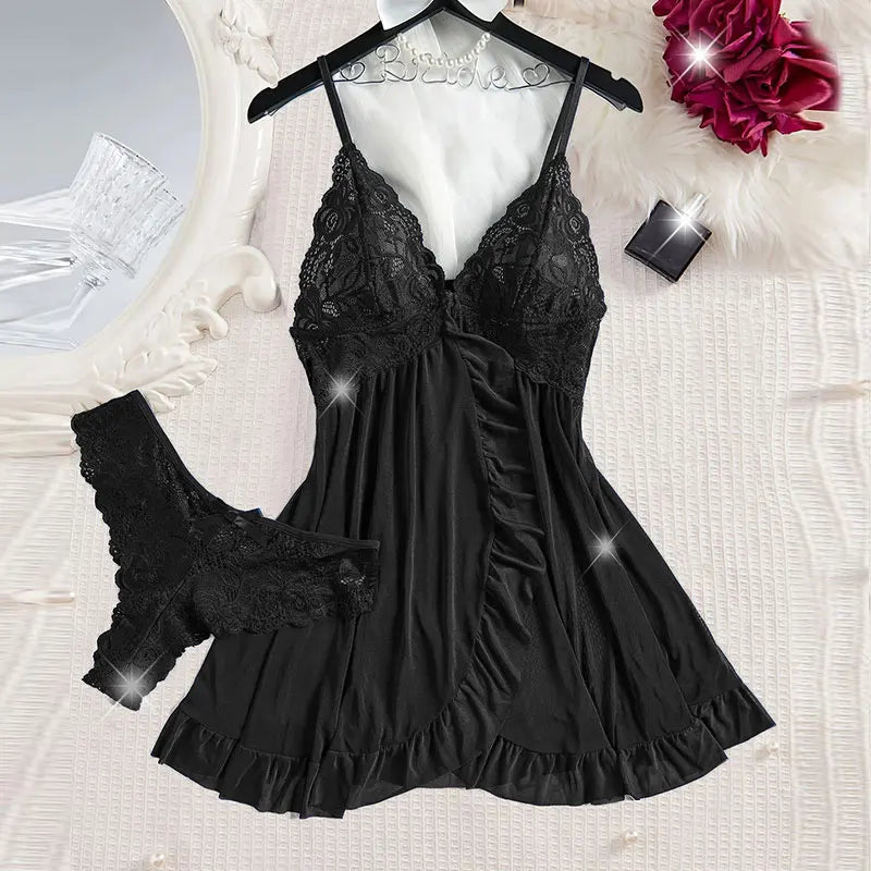 Lace Satin Sleep Set