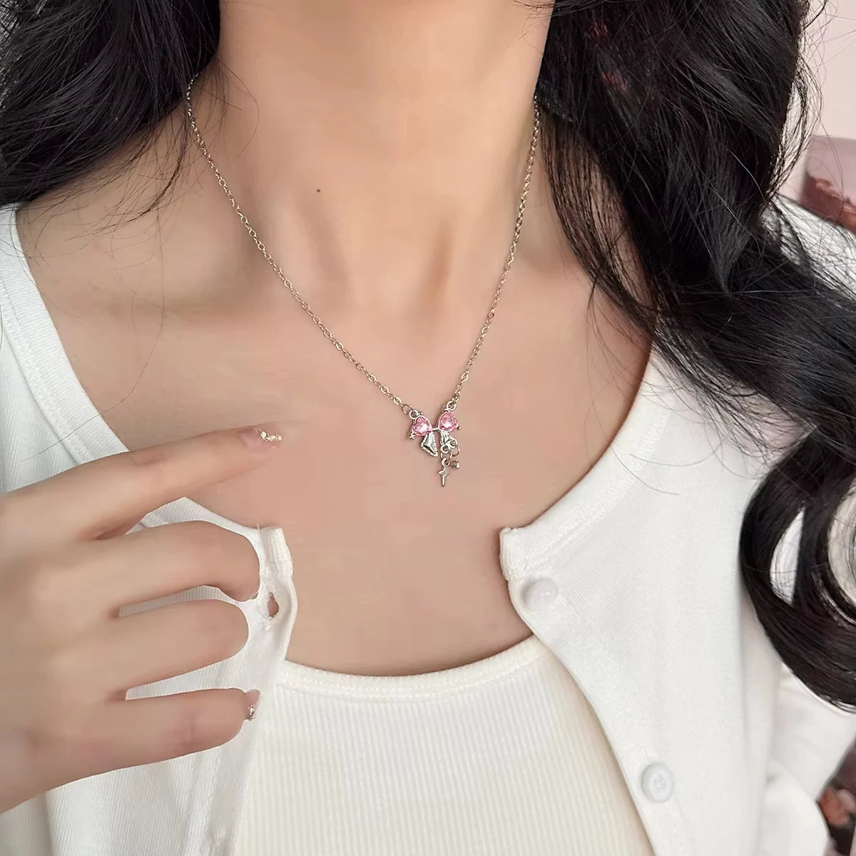 Roselle Bow Necklace