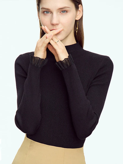 Elise Mock Neck Knit Sweater