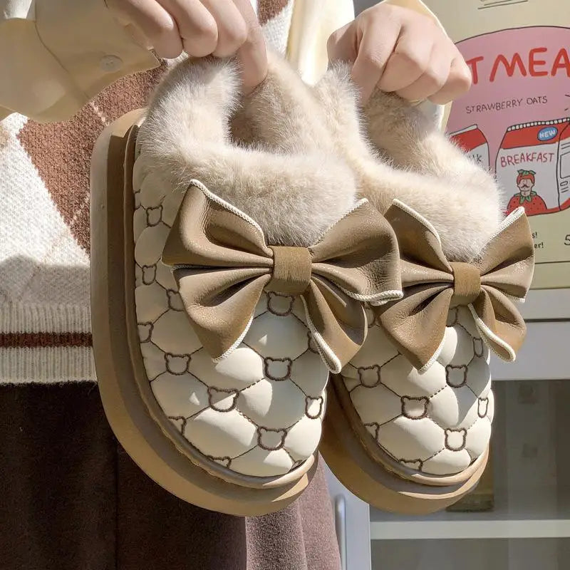 Daisy Bow Winter Slippers