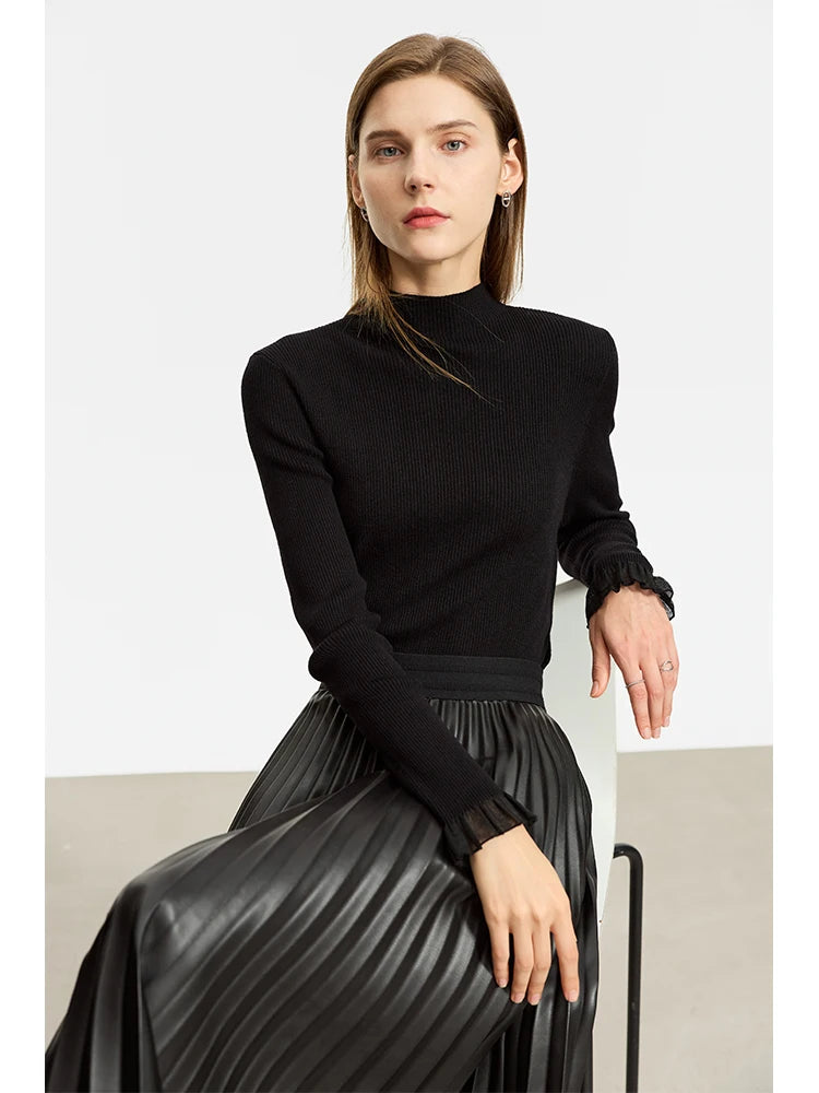 Elise Mock Neck Knit Sweater