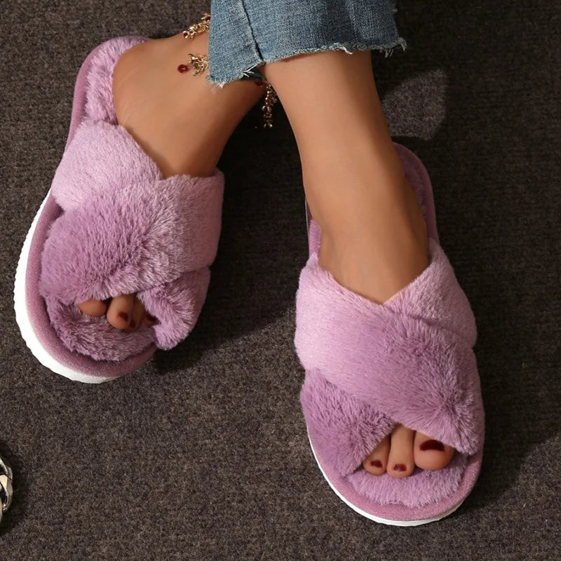 Aspen Plush Cross Slippers