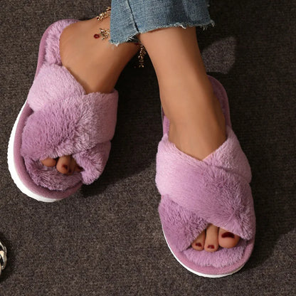 Aspen Plush Cross Slippers