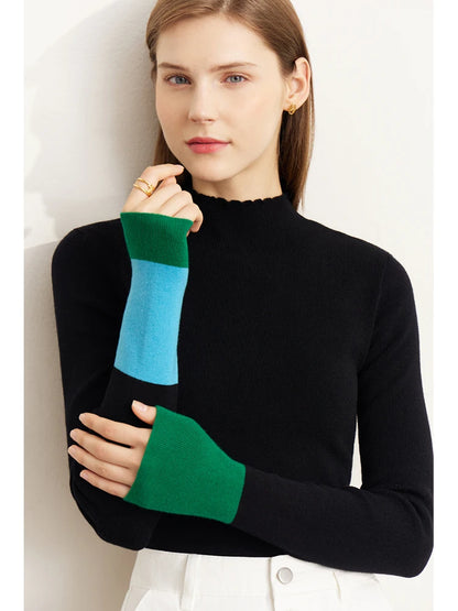 Colorblock Turtleneck Sweater