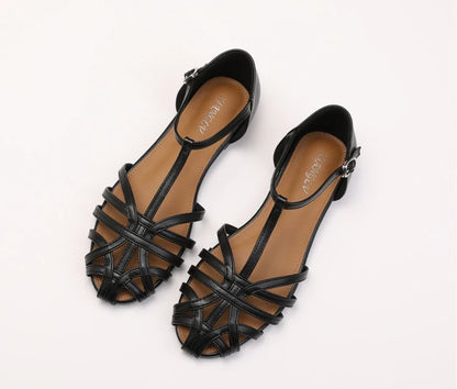 The Siena Woven T-Strap Sandals