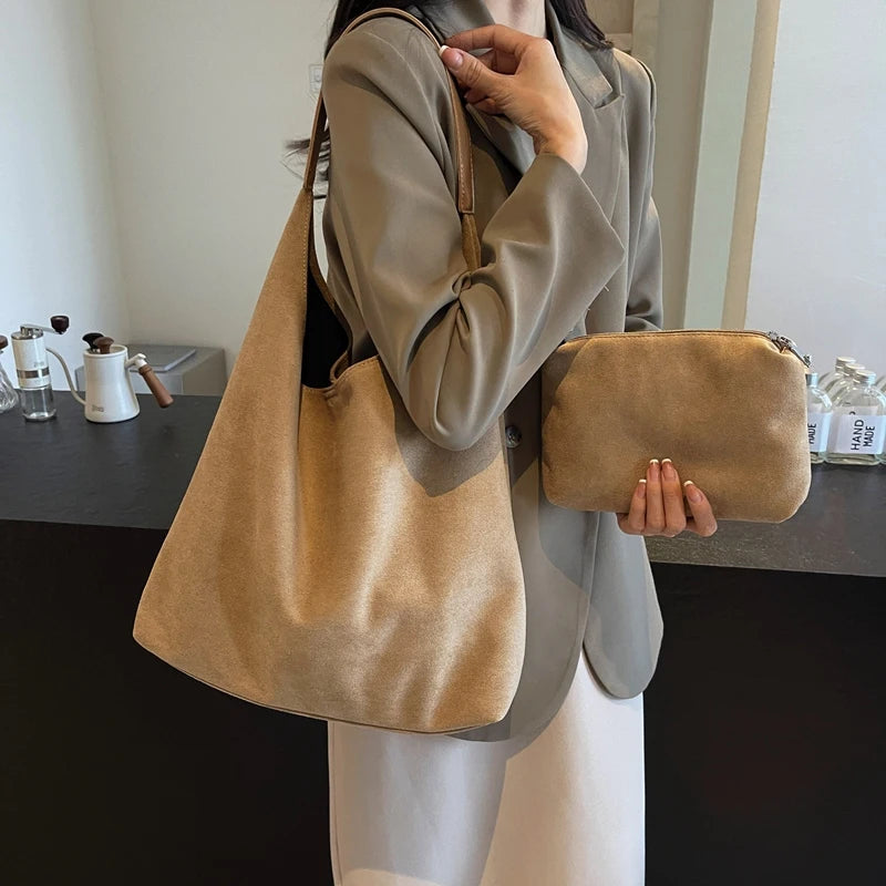 Veloura Suede Tote Bag Set