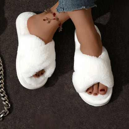 Aspen Plush Cross Slippers