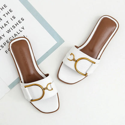 Elara Square-Toe Slides