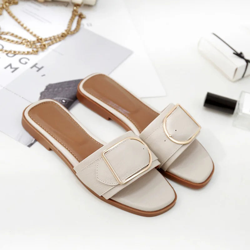 Elara Square-Toe Slides