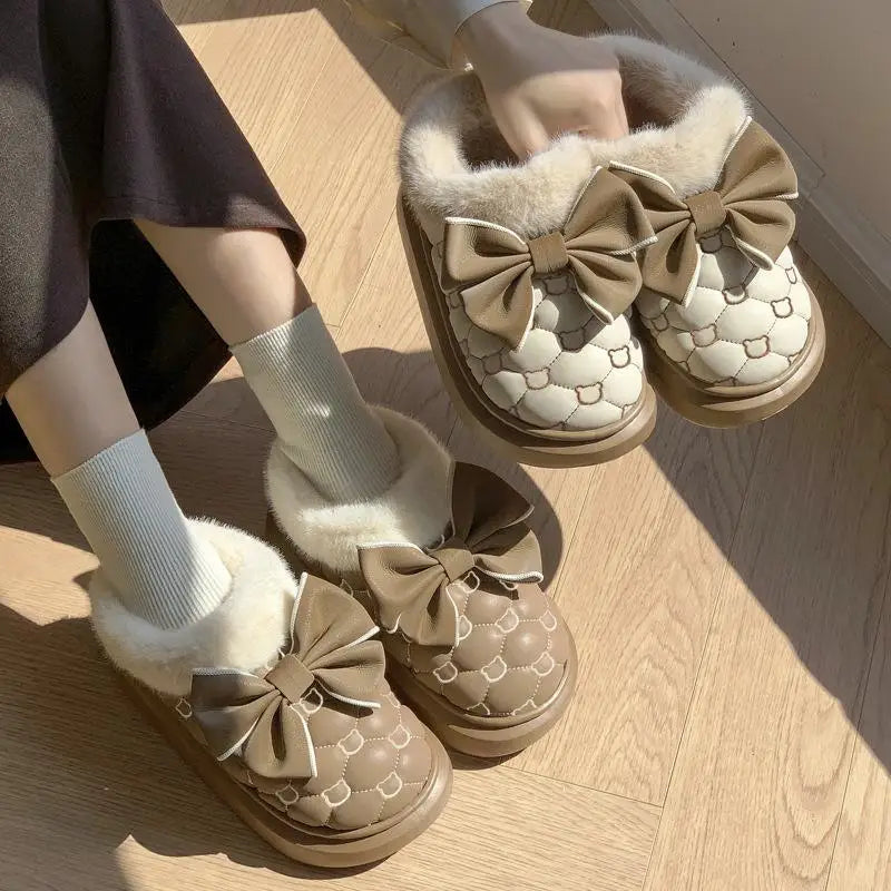 Daisy Bow Winter Slippers