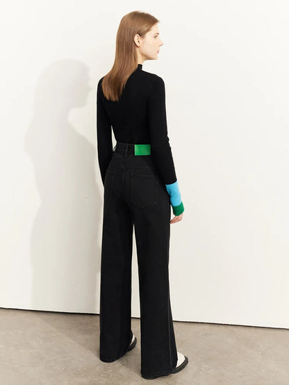 Colorblock Turtleneck Sweater