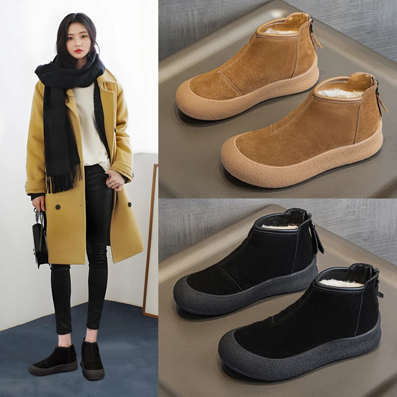 Elara Leather Winter Boots