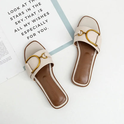 Elara Square-Toe Slides