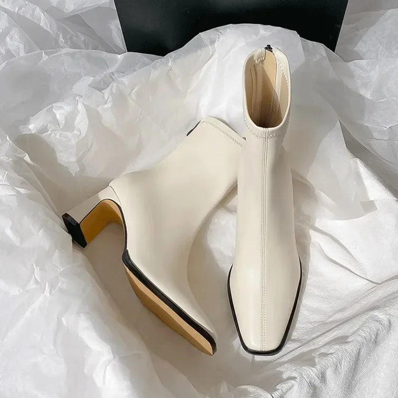 Vienna Square Heel Ankle Boots