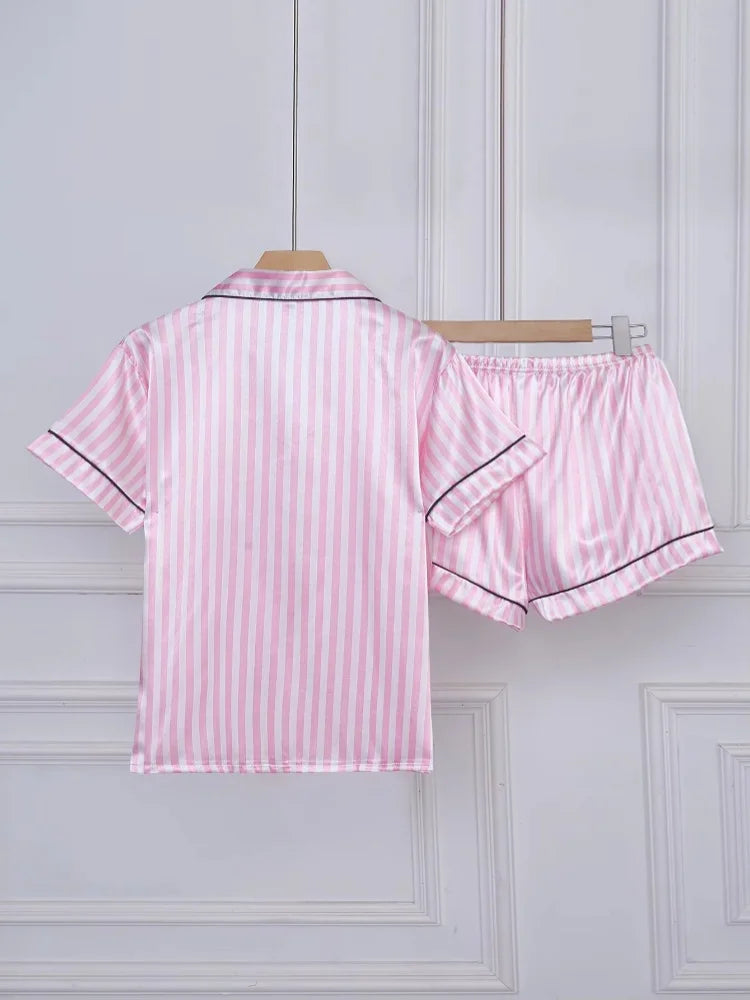 Classic Stripe Satin Pajama Set