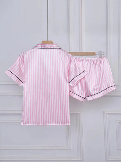 Classic Stripe Satin Pajama Set