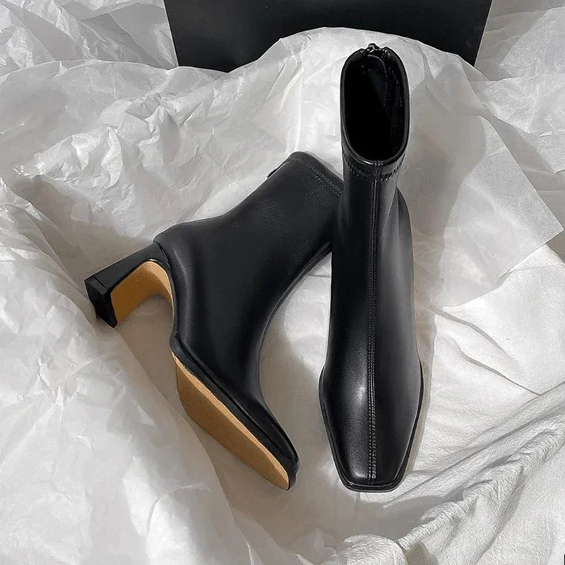 Vienna Square Heel Ankle Boots
