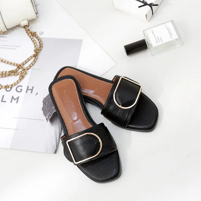 Elara Square-Toe Slides