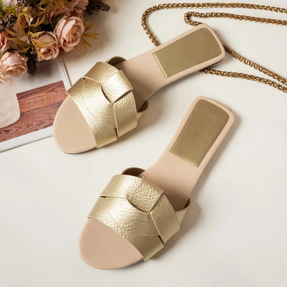 Sienna Woven Slides