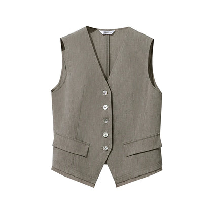 Camille Linen Blend Vest