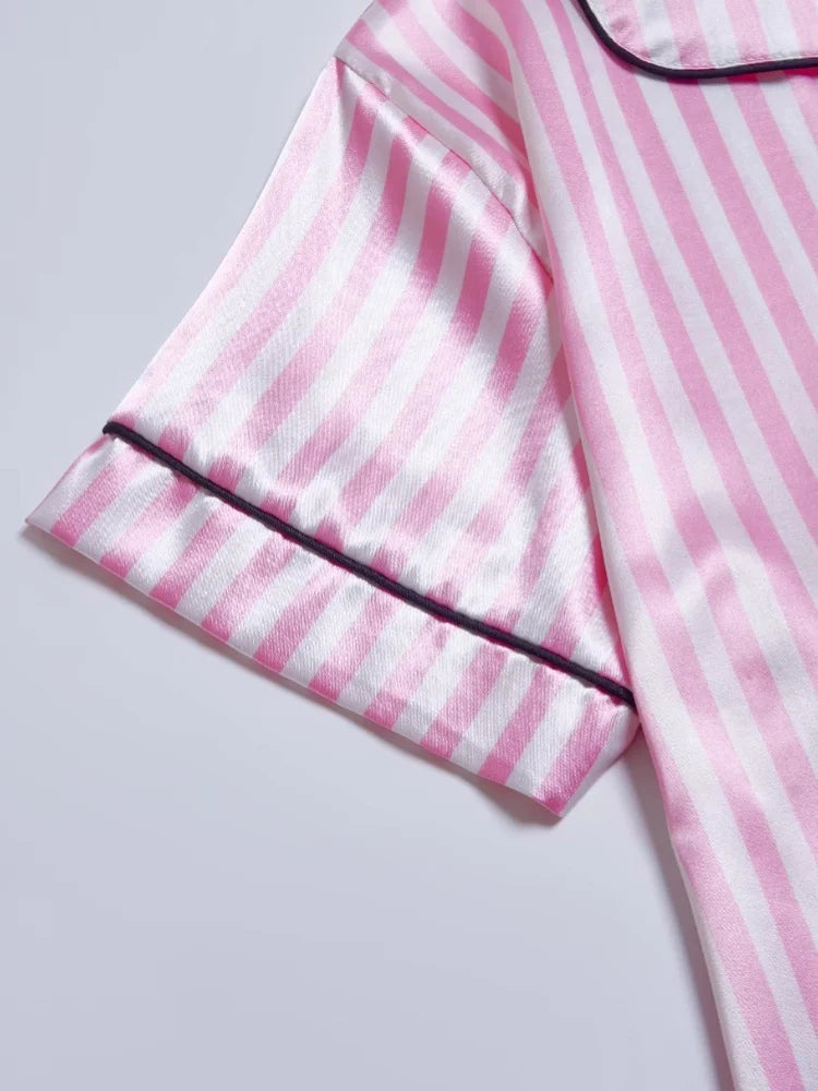 Classic Stripe Satin Pajama Set