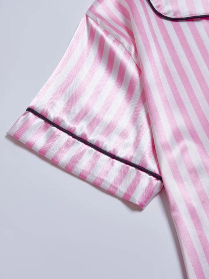 Classic Stripe Satin Pajama Set