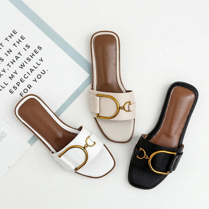 Elara Square-Toe Slides