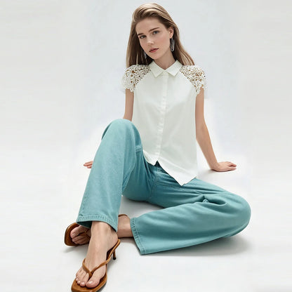 Vivienne Lace Cotton Blouse