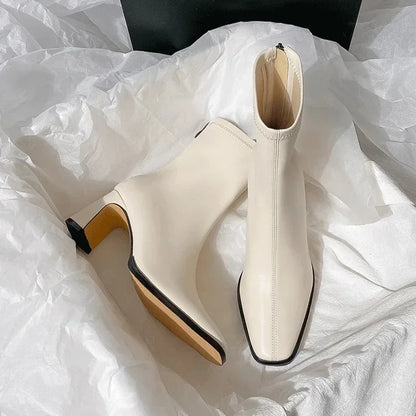 Vienna Square Heel Ankle Boots