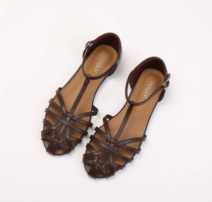 The Siena Woven T-Strap Sandals