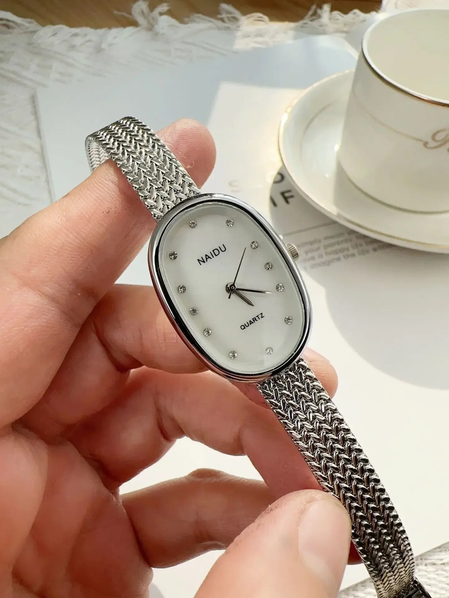 Luna Oval Crystal Watch