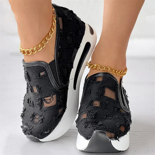 FloraLift Embroidered Platform Sneakers
