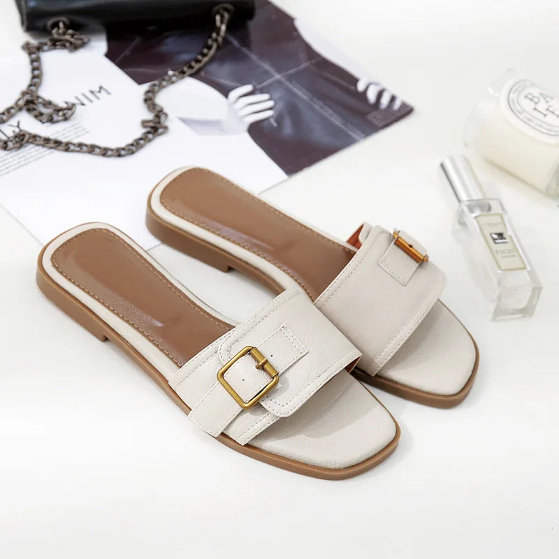 Elara Square-Toe Slides