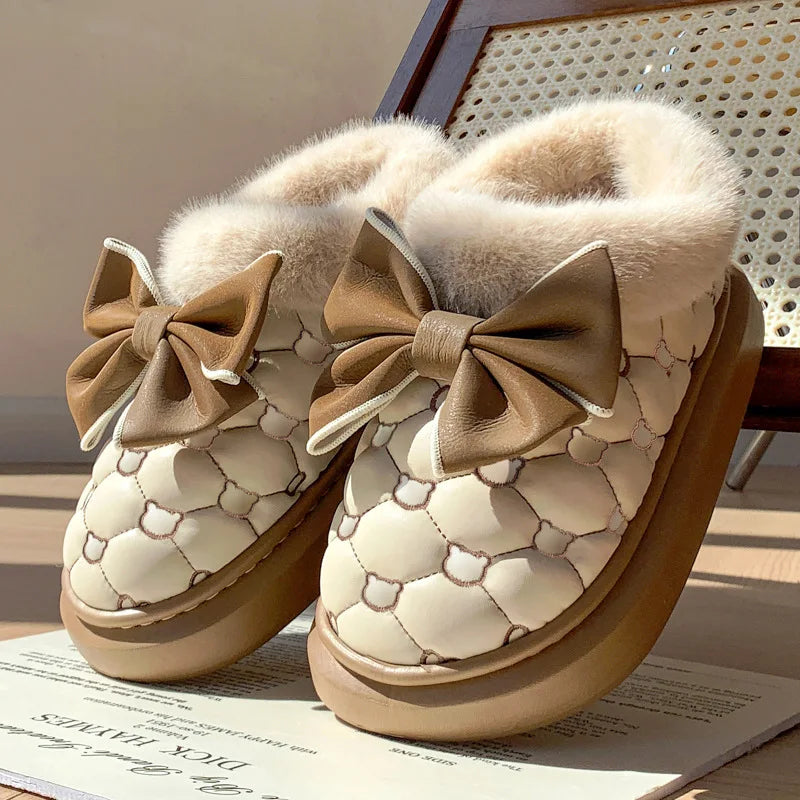 Daisy Bow Winter Slippers