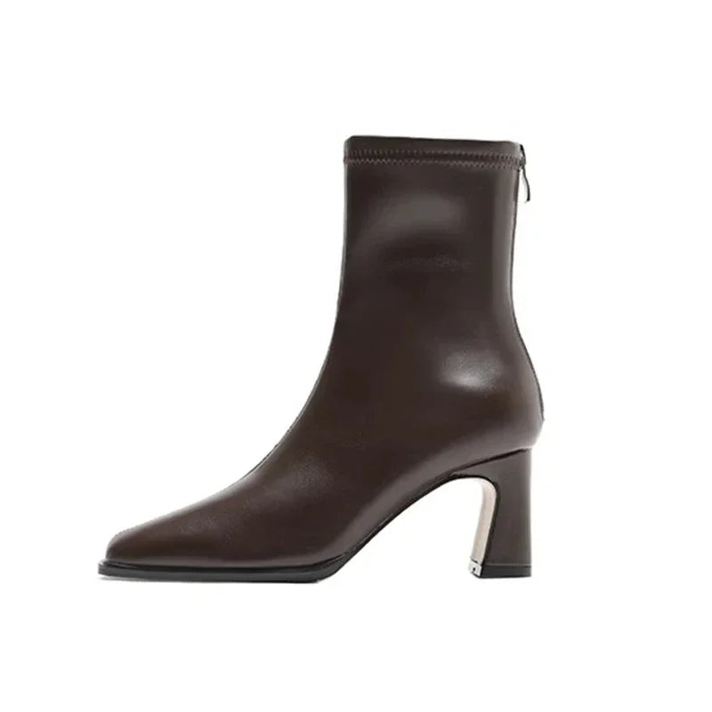 Vienna Square Heel Ankle Boots