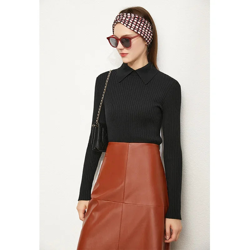 Claire Collared Knit Top