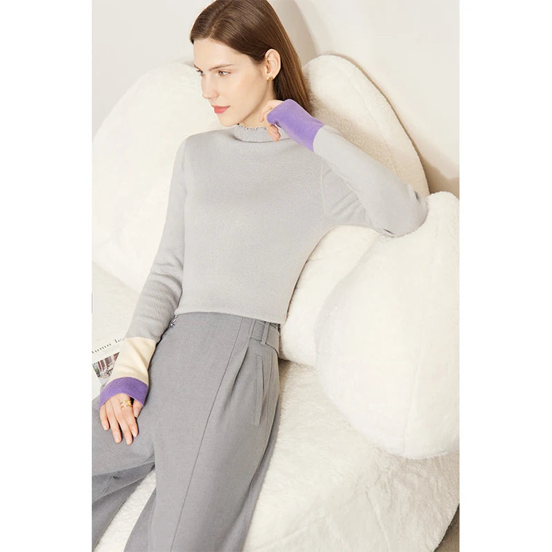 Colorblock Turtleneck Sweater