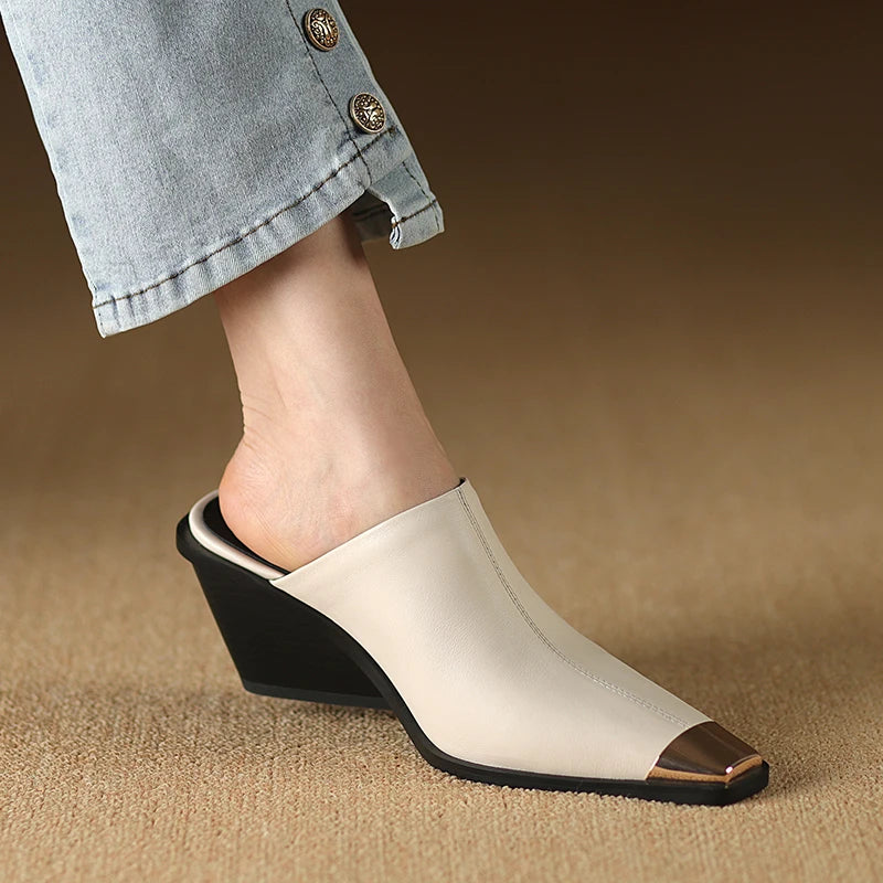 Camille Leather Mules
