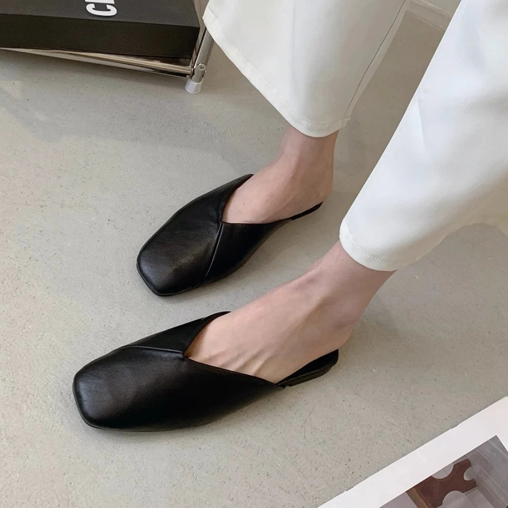 Amelie Square-Toe Mules