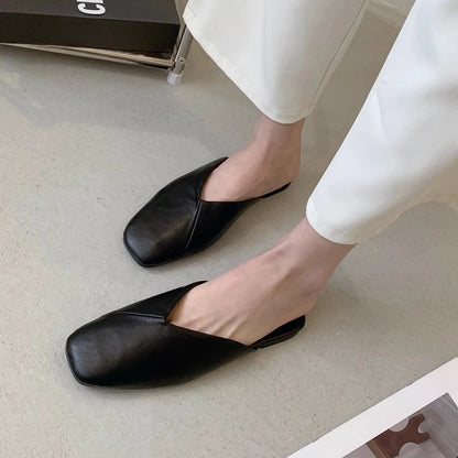 Amelie Square-Toe Mules