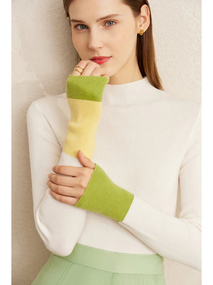 Colorblock Turtleneck Sweater